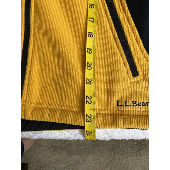 Vintage LL Bean Women’s Black/Yellow Vest Fur Trim Two Front Pockets Sz Petite M - Picture 14 of 15